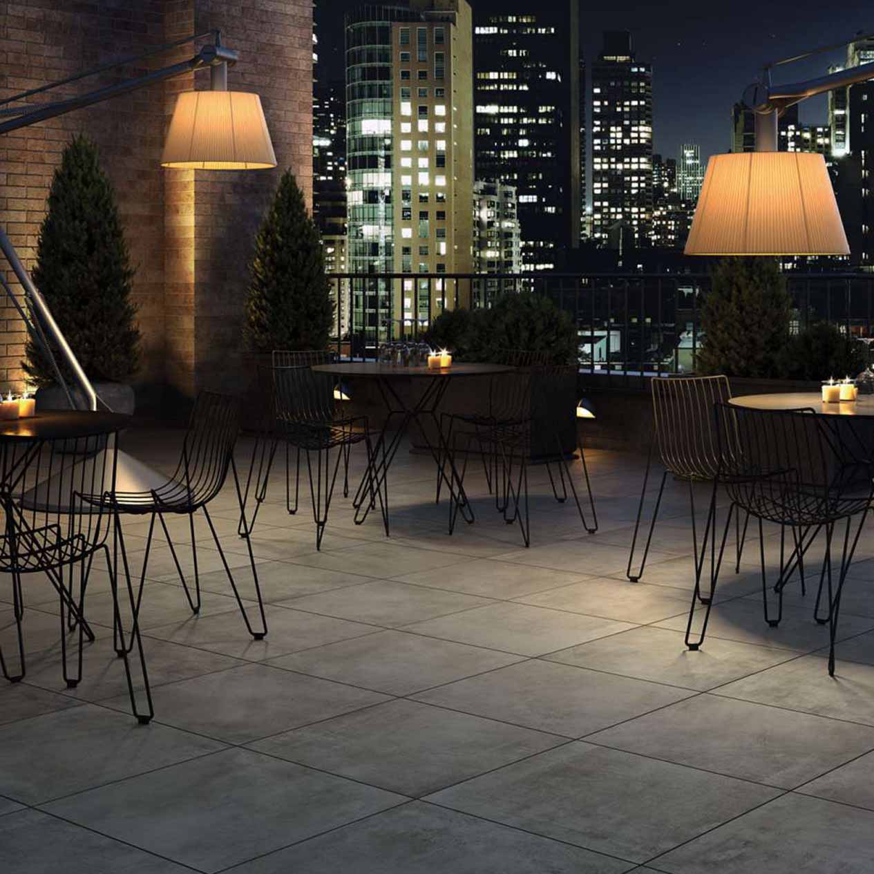 Urban 2 Sol de restaurant avec carrelage imitation béton Urban anthracite