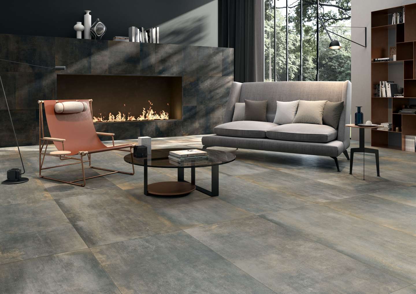 Radical 3 Salon avec carrelage imitation béton Radical Shabby Grey