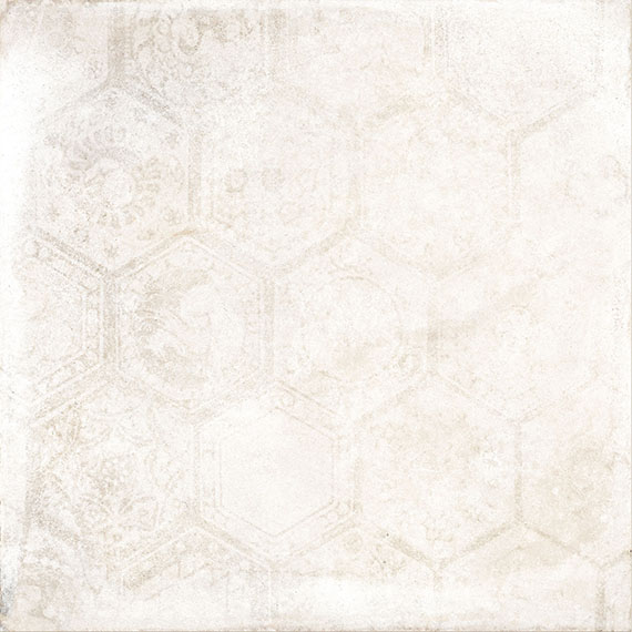 Soft Concrete Hexagon 1 Carrelage imitation Soft Concrete Hexagon Beige. De couleur beige claire avec des motifs légers hexagonaux