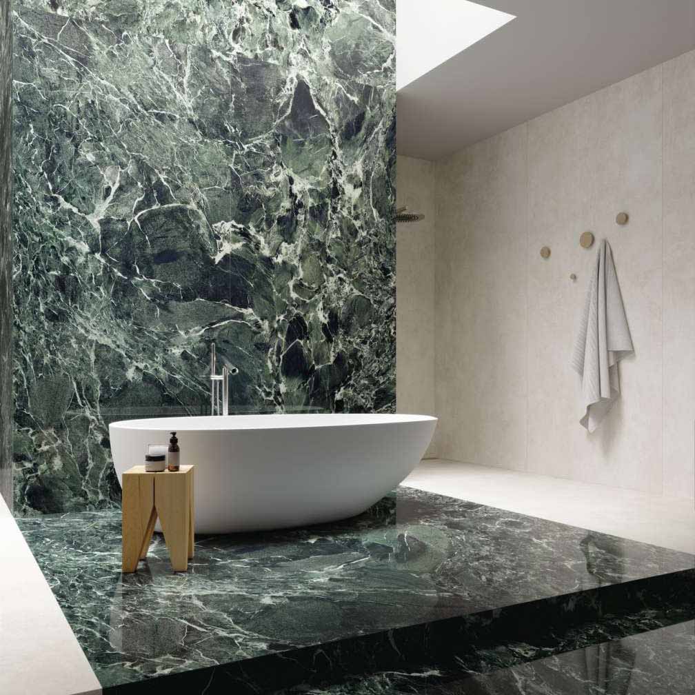Great Elite 3 Salle de bains avec carrelage imitation marbre grand format Great Elite Alpi