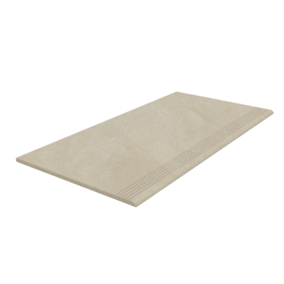 Carrelage Dune Step en grès cérame, carreaux pour marche d'escalier en imitation pierre couleur beige