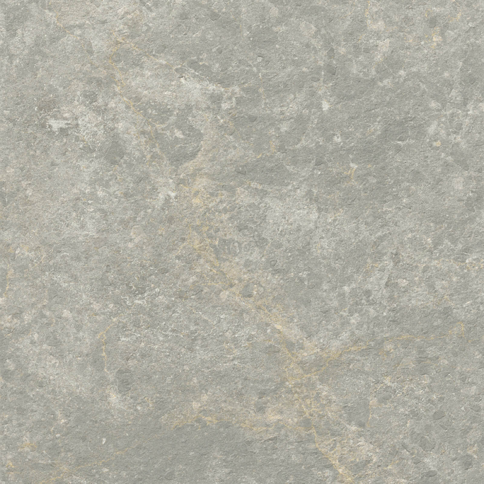 Pulsar Bullnose 1 Pulsar Gravel, carrelage imitation pierre inspirée par la surface de la lune. Le carrelage est dans des nuances grise allant du beige clair à du gris.